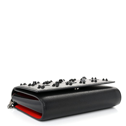 Christian Louboutin Calfskin Spikes Loubinthesky Paloma Clutch Black 4 of 11