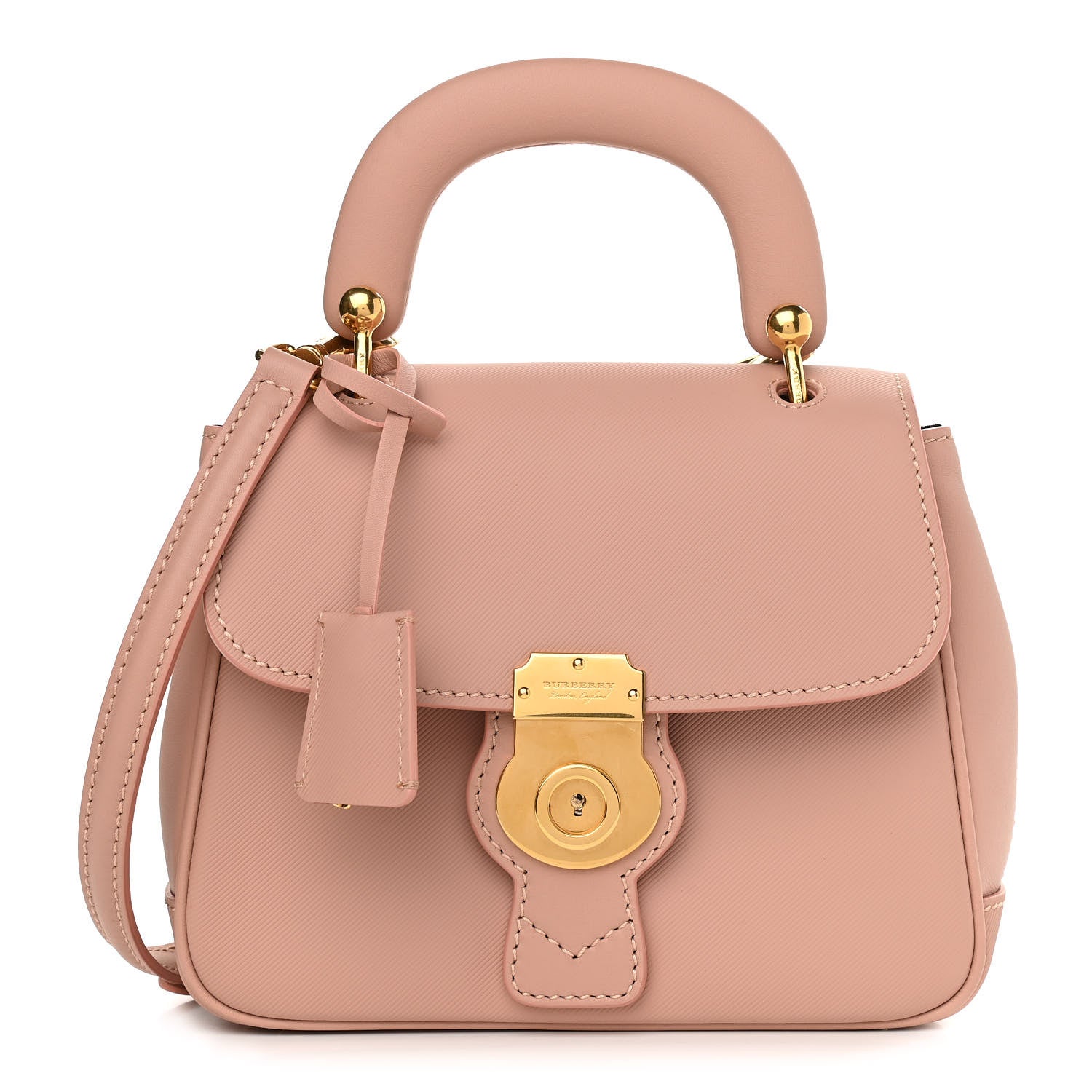 Burberry Trench Calfskin Small DK88 Top Handle Bag Ash Rose 1 of 13