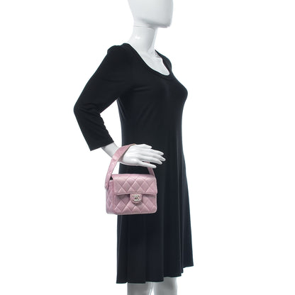 Chanel Satin Quilted Evening Bag Pink 2 of 18