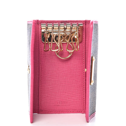 Fendi Zucca Spalmati Vitello Elite 6 Key Holder Tobacco Ciclamino 5 of 11