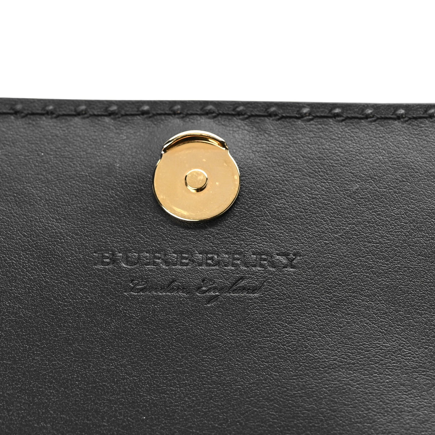 Grained Calfskin House Check Tartan Mix Hampshire Wallet On Chain Black
