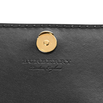Burberry Grained Calfskin House Check Tartan Mix Hampshire Wallet On Chain Black 6 of 8