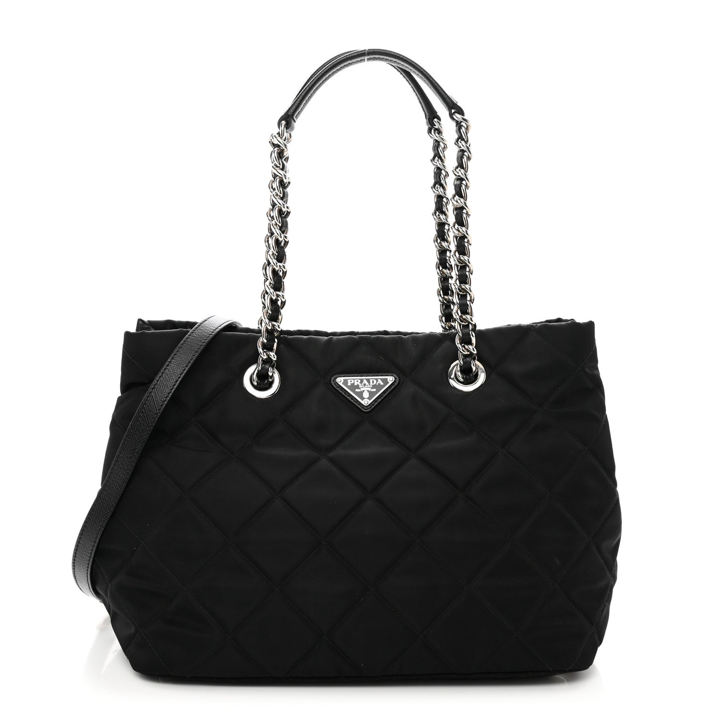 Nylon Tessuto Impuntu Quilted Tote Black