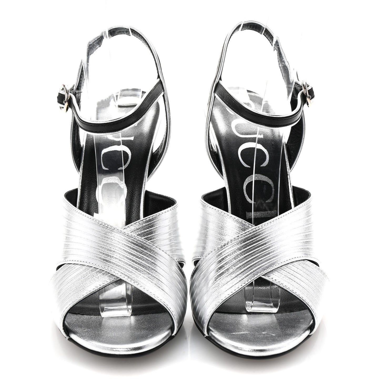 Malaga Kid Webby Crossover High Heel Sandals 37 Silver