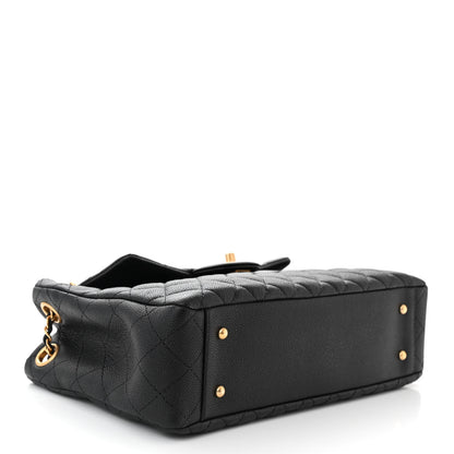Chanel Caviar Calfskin Quilted Top Handle Flap Black 4 of 10