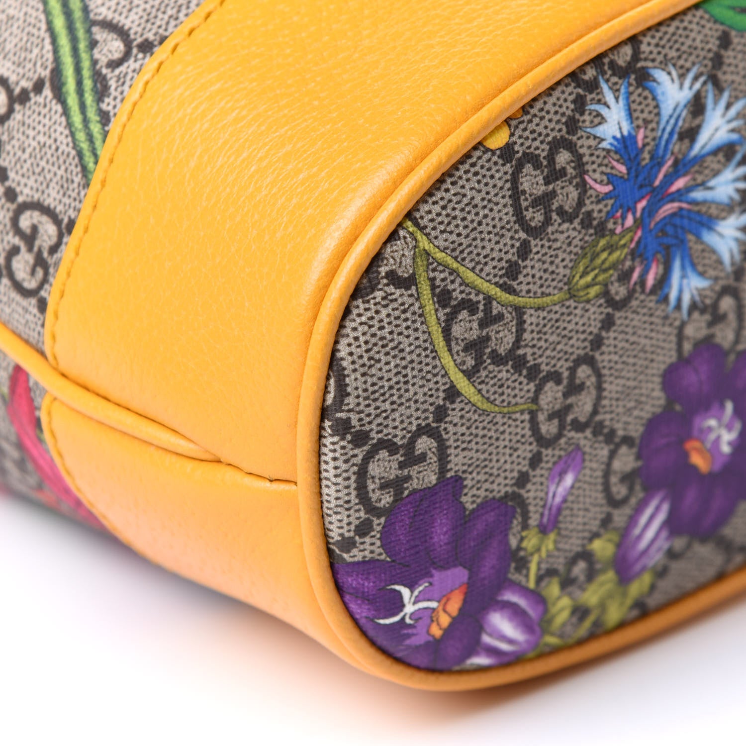 Gucci GG Supreme Monogram Flora Small Ophidia Bucket Bag Beige Multicolor Crop 5 of 12