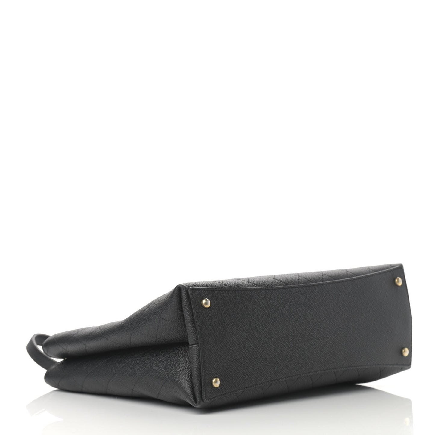 Caviar Stitched Large Shopping Tote Bag Black