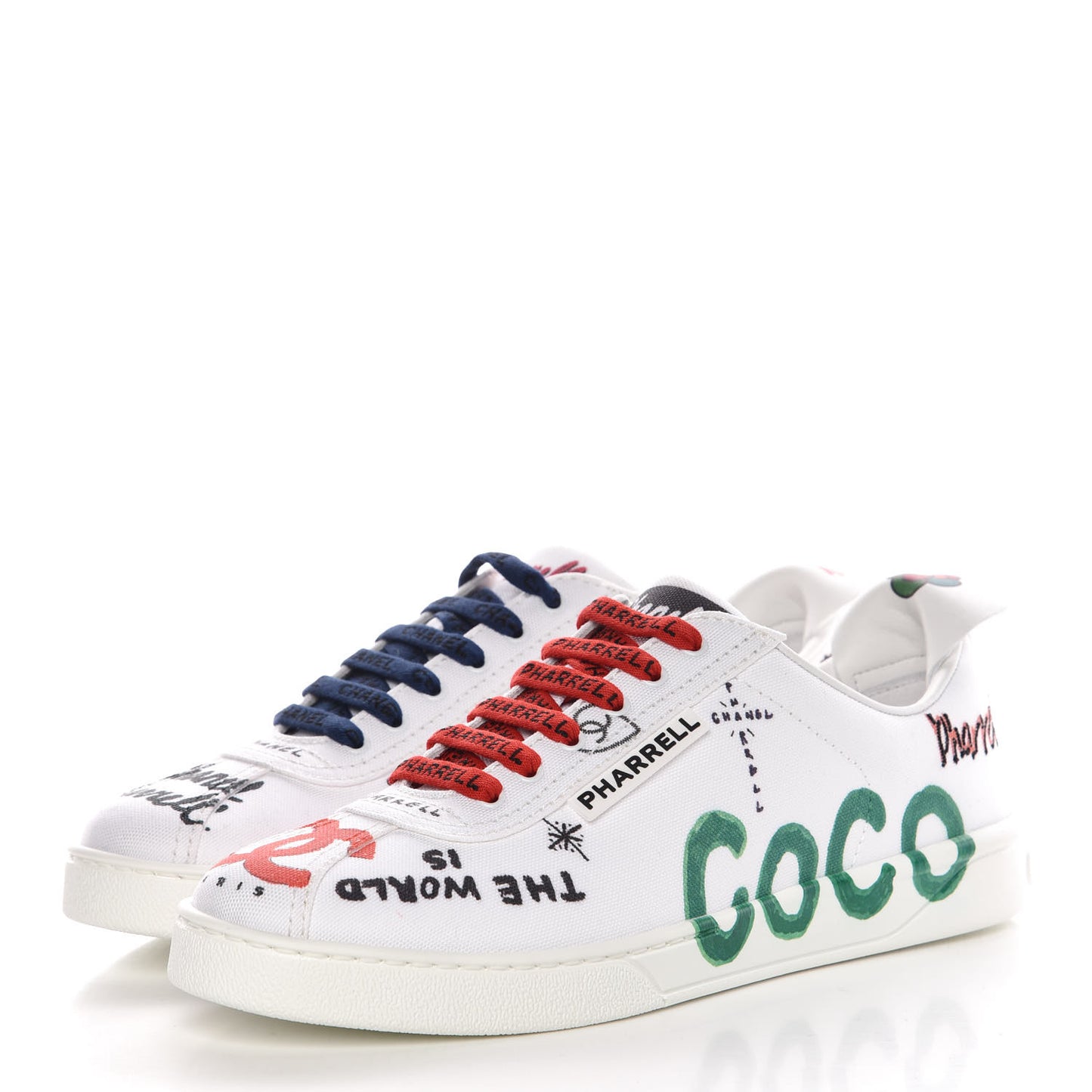 x Pharrell Williams Canvas Womens Sneakers 38 White