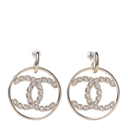 Chanel Baguette Crystal High Society CC Drop Earrings Gold 1 of 6