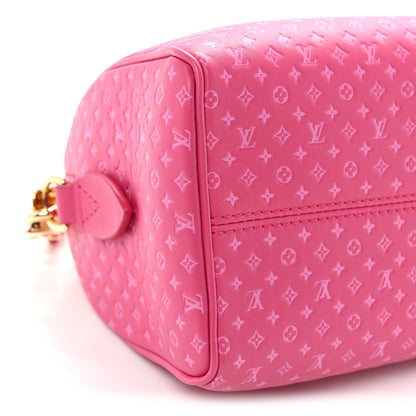 Louis Vuitton Calfskin Nanogram Embossed Speedy Bandouliere 20 Rose 8 of 9