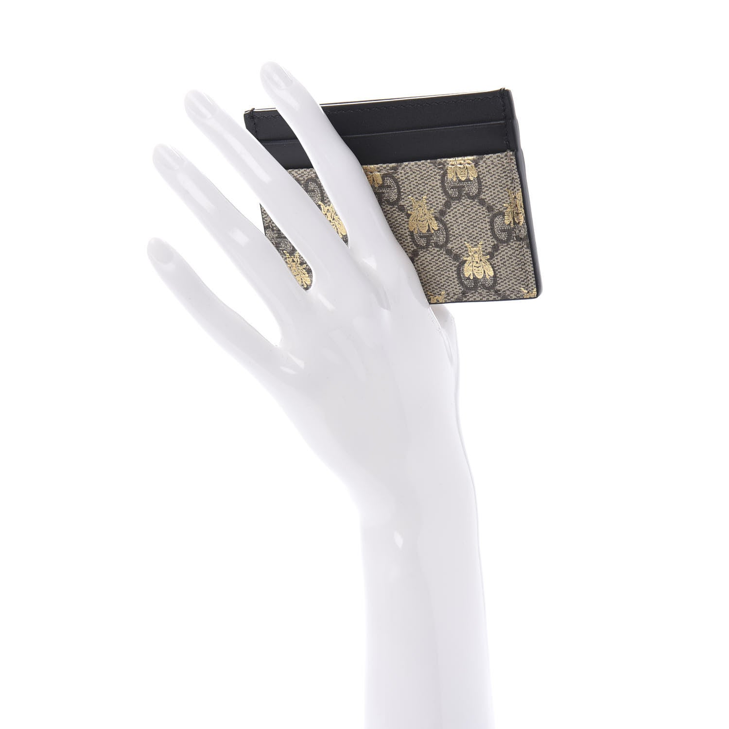 Gucci GG Supreme Monogram Bees Card Holder Black 2 of 8