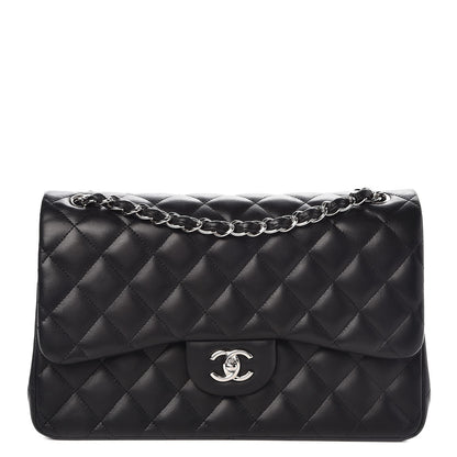 Chanel Lambskin Quilted Jumbo Double Flap Black 1 of 13