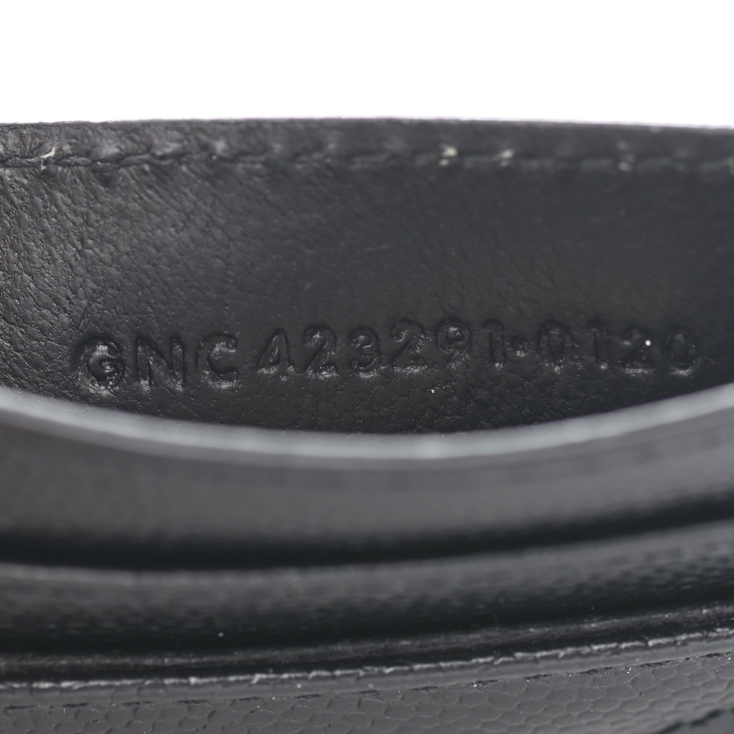 Saint Laurent Grain De Poudre Matelasse Chevron Monogram Credit Card Case Black 6 of 6