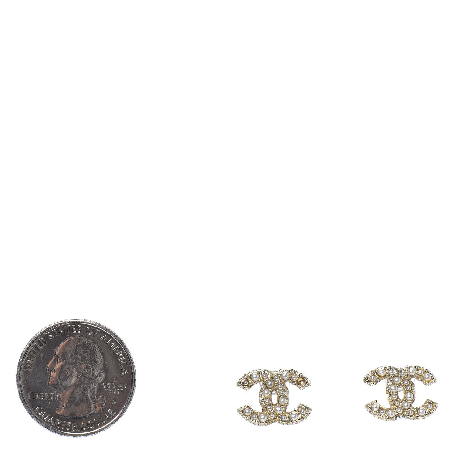 Chanel Pearl CC Earrings Gold 2 of 4