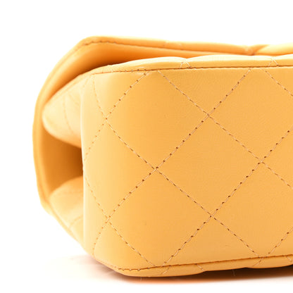 Chanel Lambskin Quilted Mini Top Handle Rectangular Flap Yellow 9 of 11