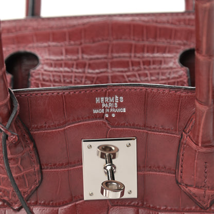 Hermes Matte Niloticus Crocodile Birkin 30 Rouge H 6 of 17