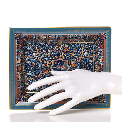Hermes Porcelain Les Jardins D'Armenie Change Tray Nuit Or 2 of 5