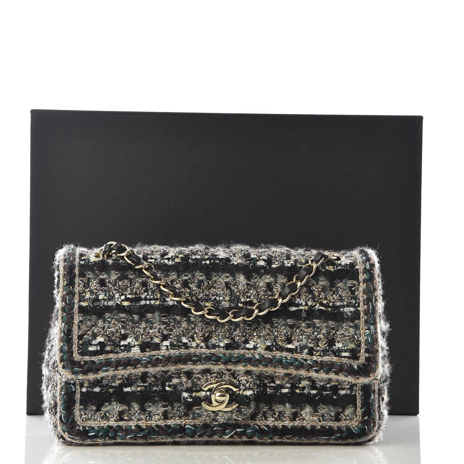 Chanel Tweed Medium Single Flap Green 11 of 11
