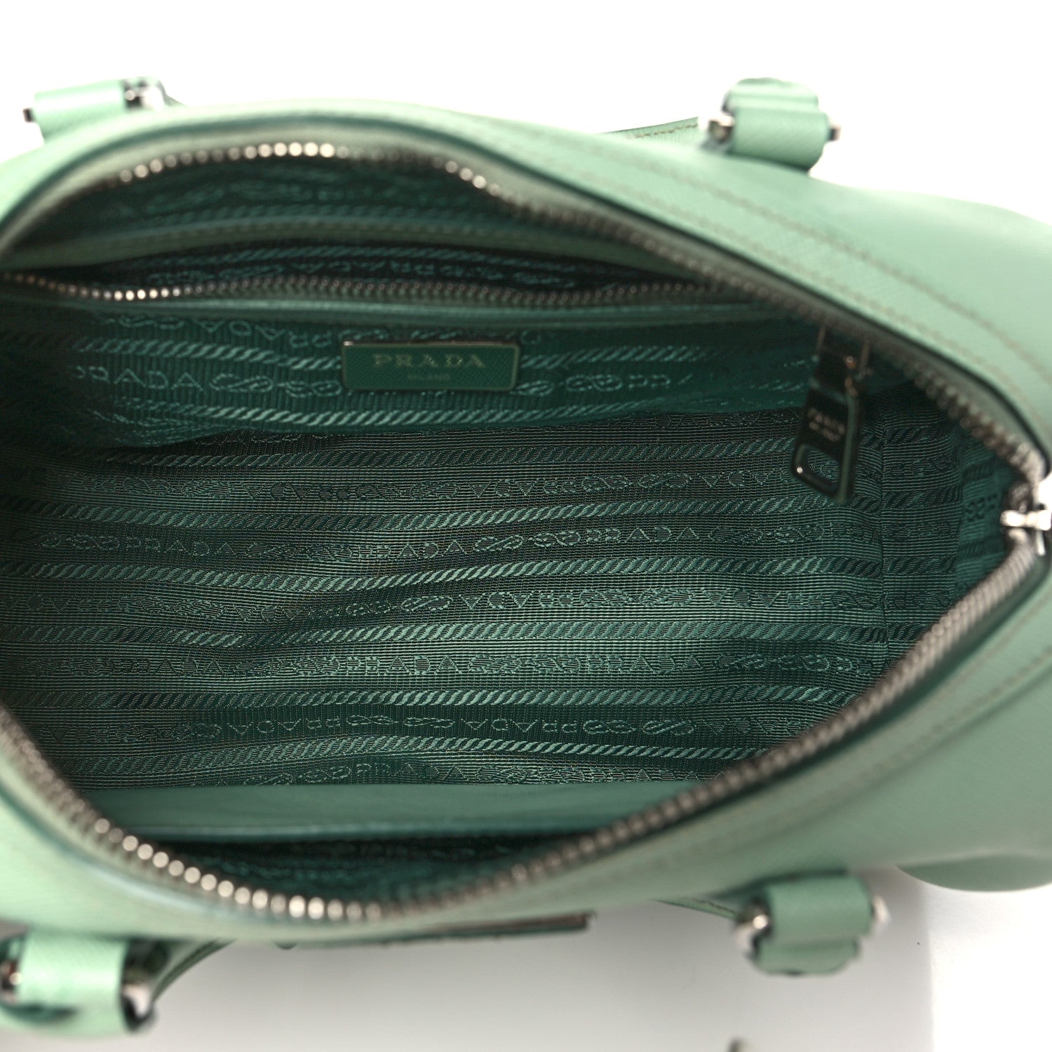 Prada Saffiano Lux Top Handle Crossbody Bag Acquamarina 5 of 10