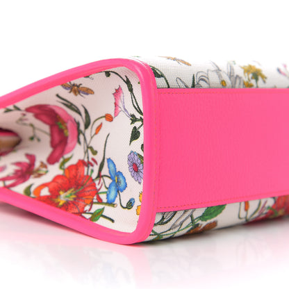 Gucci Canvas Medium Flora Tote Fuchsia 7 of 9