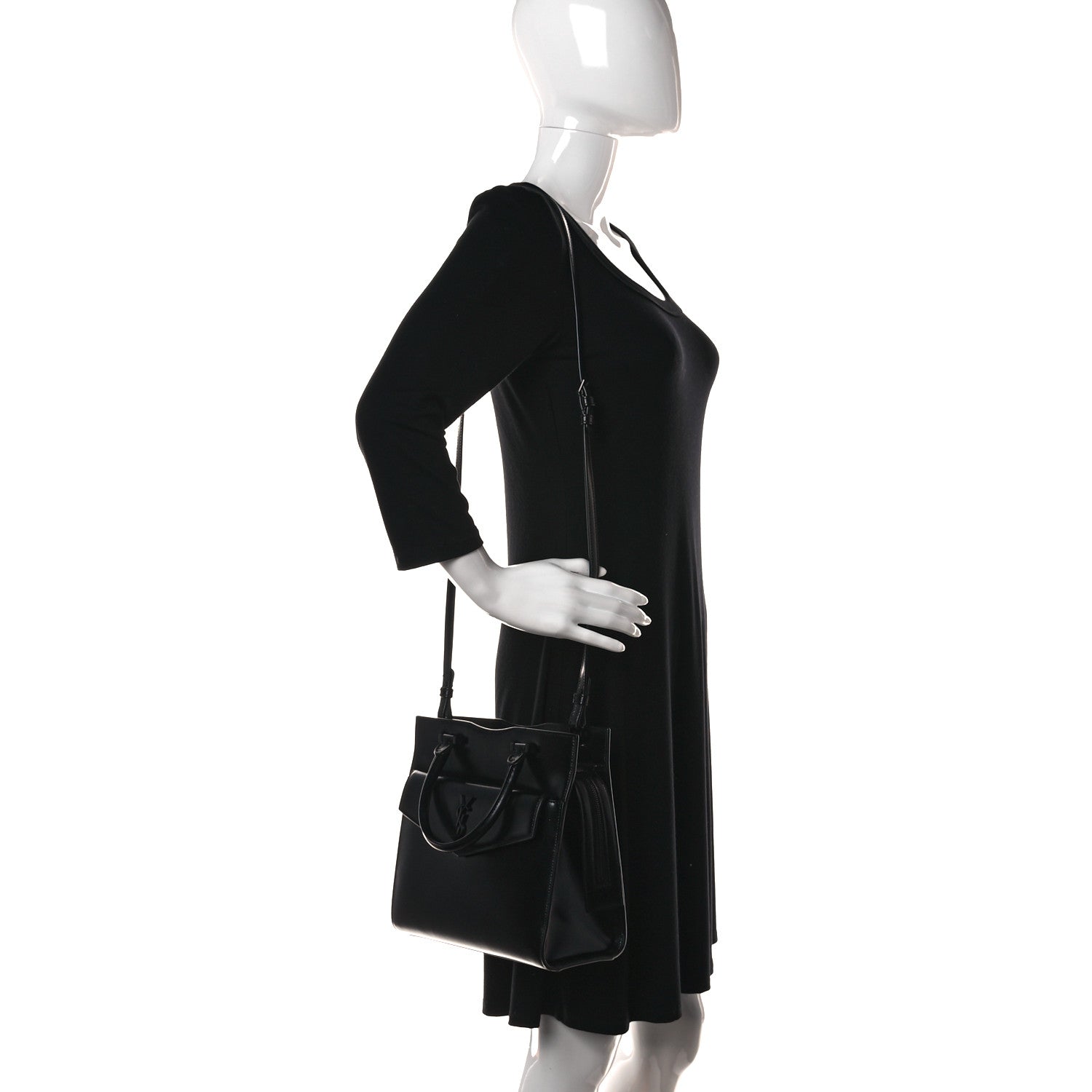 Saint Laurent Grain De Poudre Small Uptown Tote Black 2 of 8