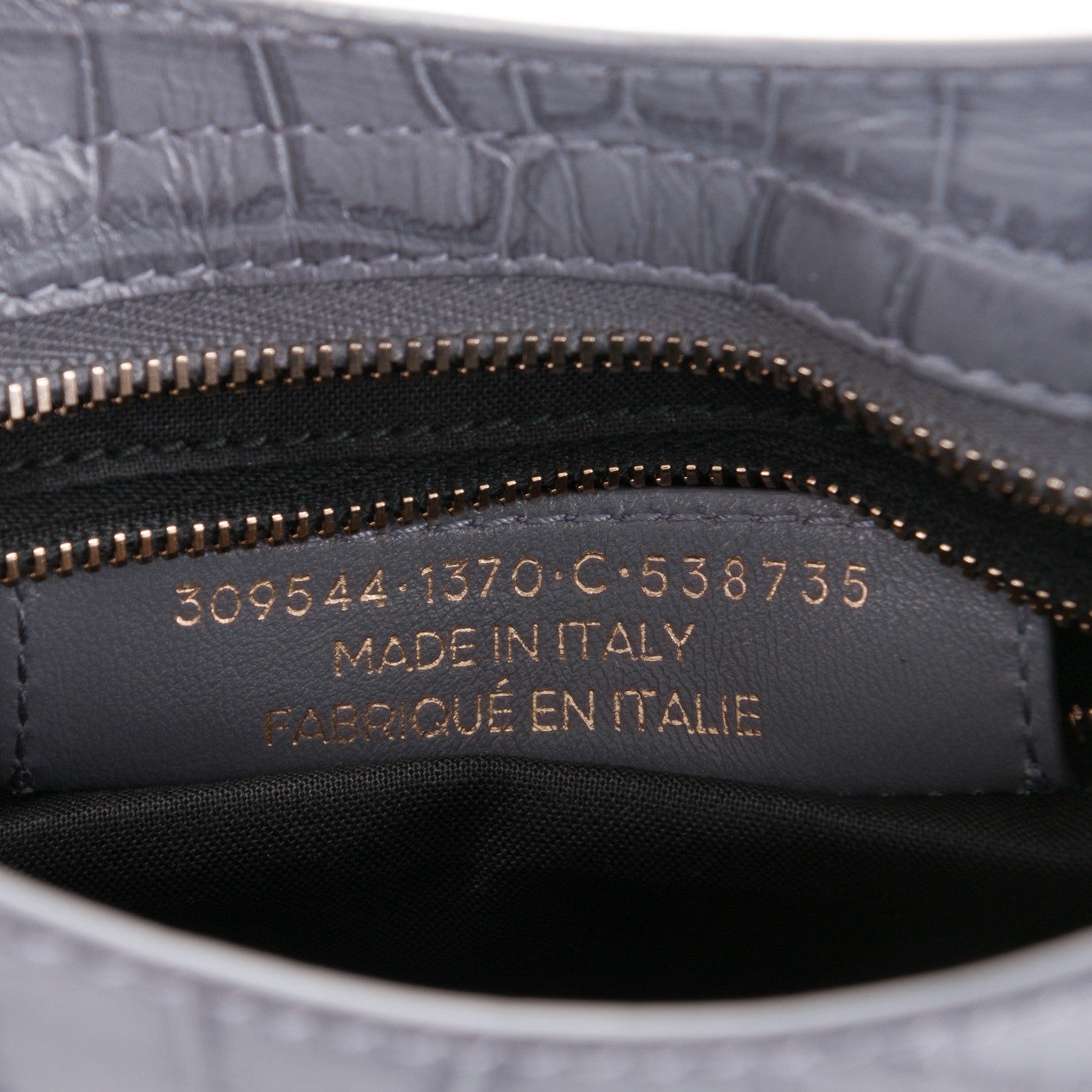 Balenciaga Calfskin Crocodile Embossed Giant 12 Gold Hardware Mini City Gris Beton 8 of 8