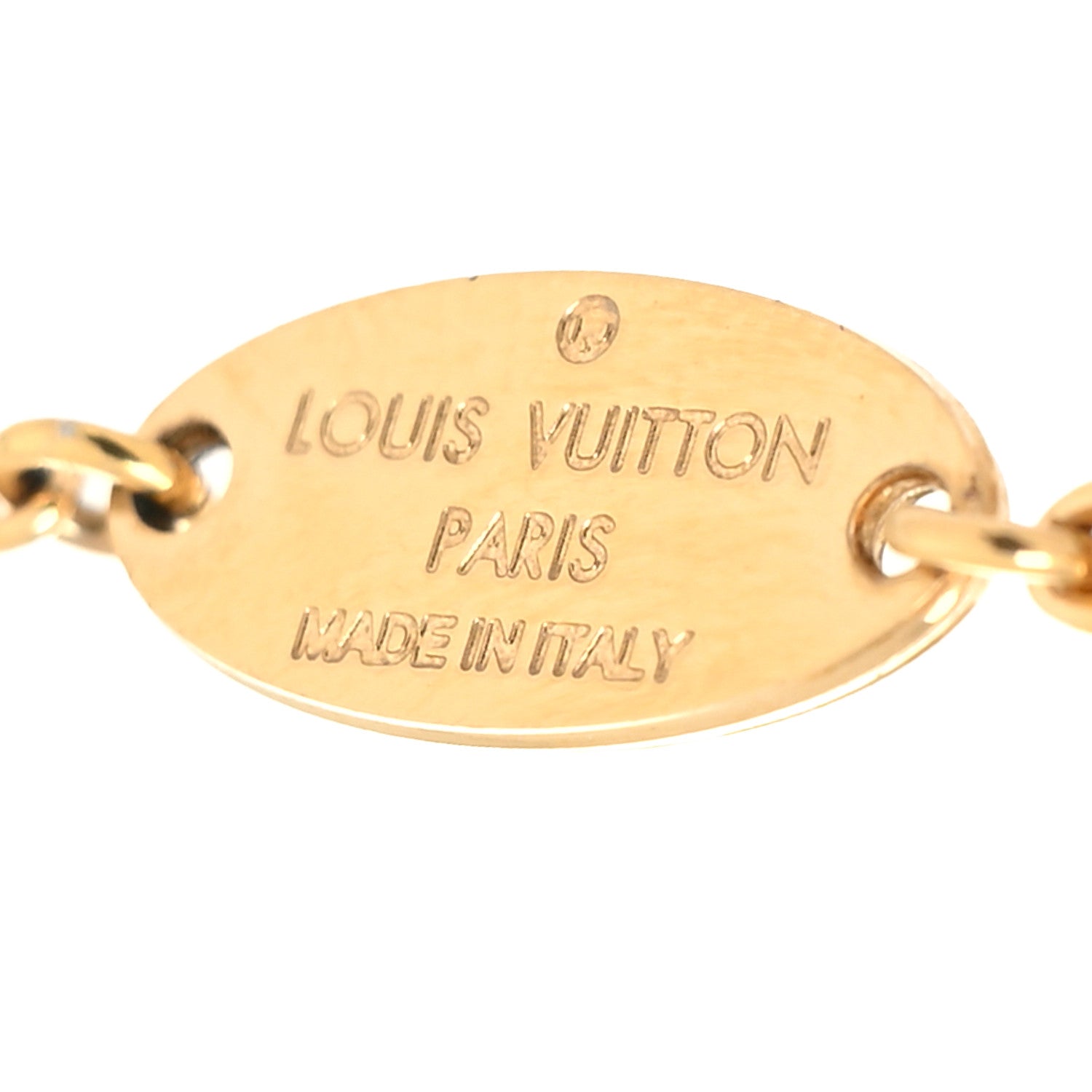 Louis Vuitton Brass Essential V Necklace Gold 3 of 4