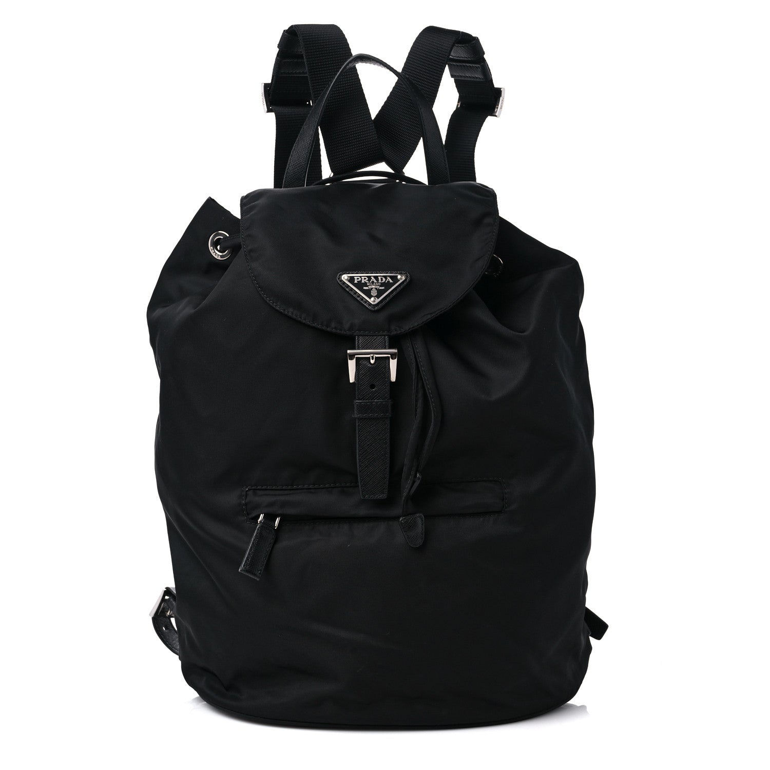 Prada Nylon Tessuto Saffiano Zipper Backpack Black 1 of 7