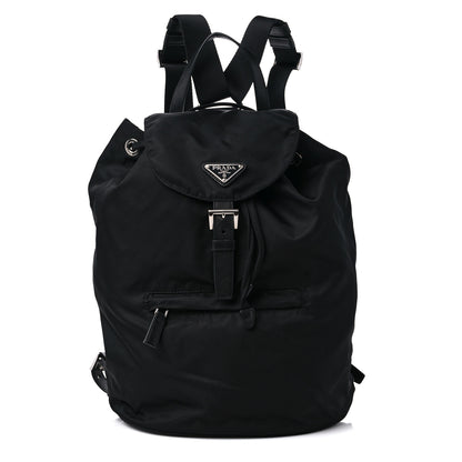 Prada Nylon Tessuto Saffiano Zipper Backpack Black 1 of 7