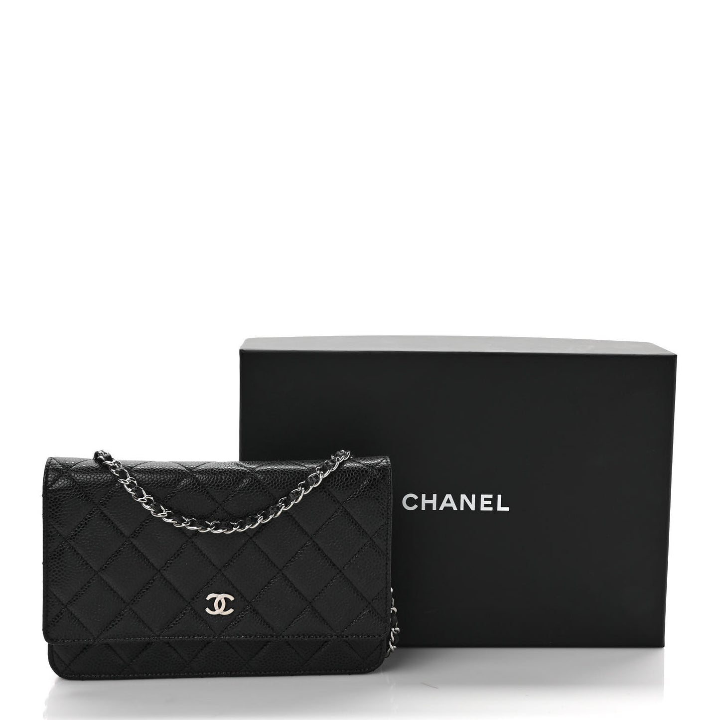 Caviar Quilted Wallet On Chain WOC Black