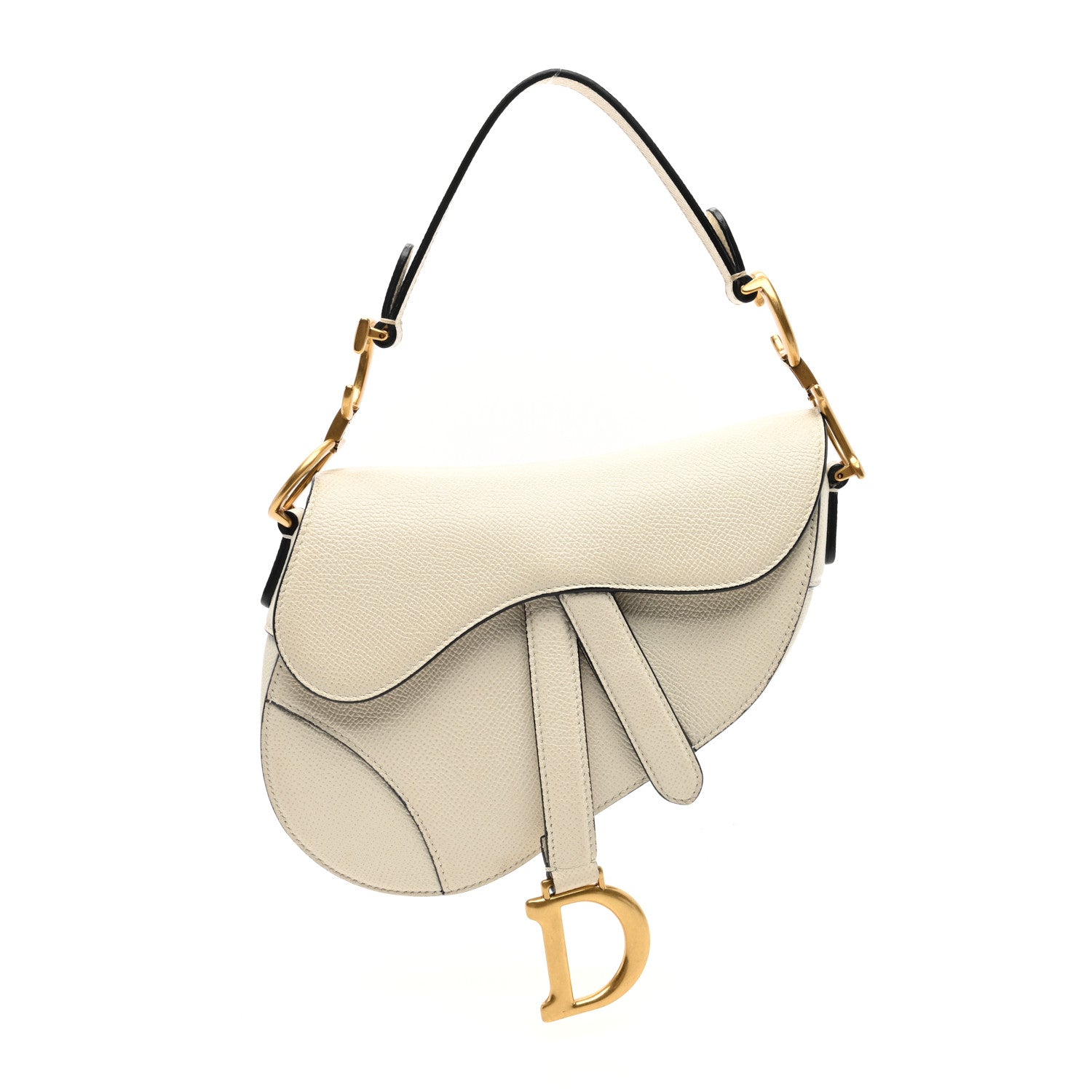 Christian Dior Grained Calfskin Mini Saddle Bag White 1 of 12