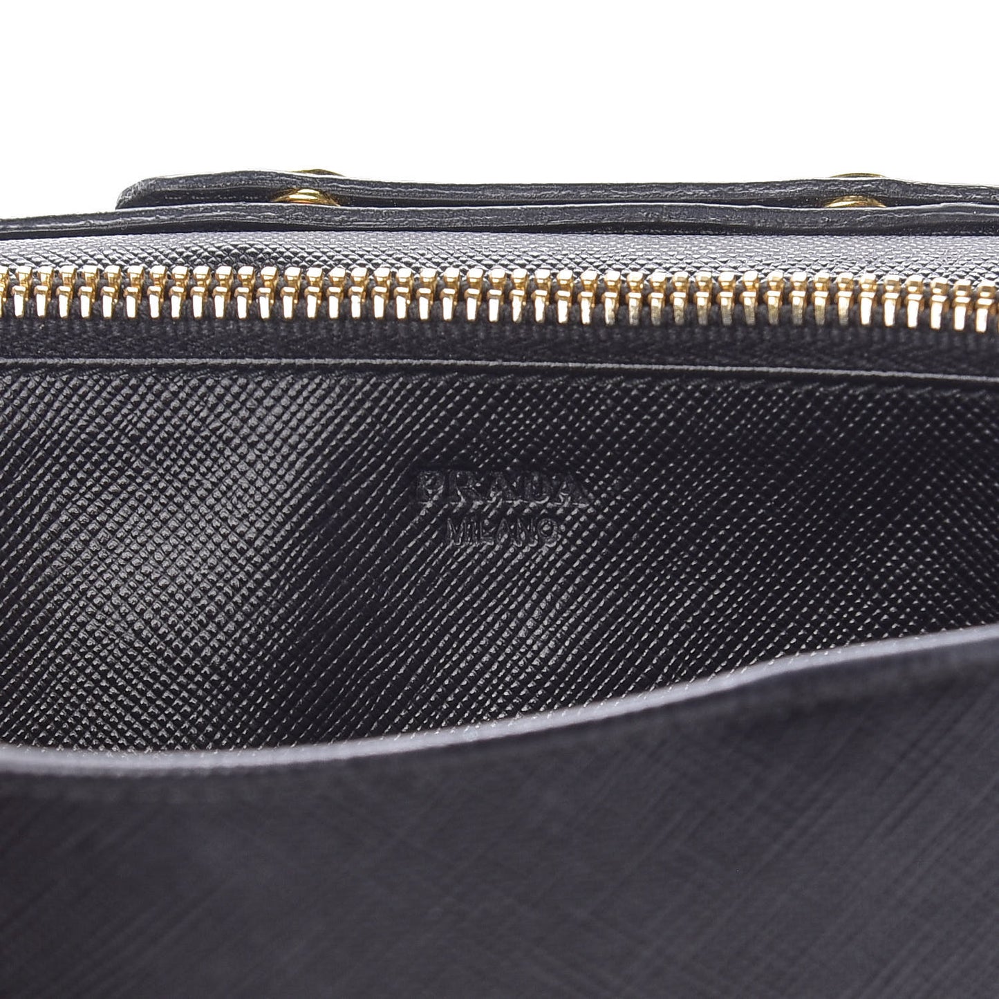 Saffiano Metal Flap Wallet With Strap Black