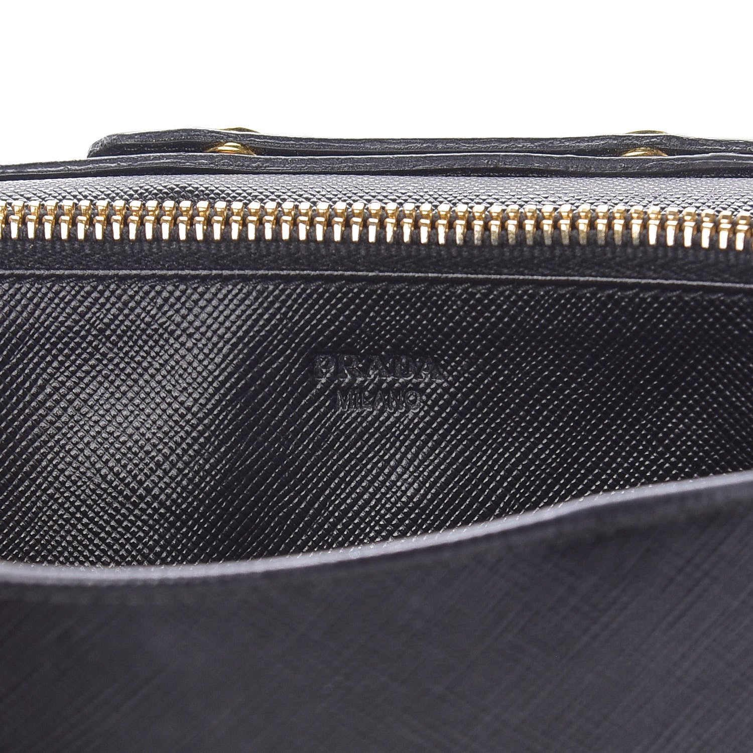 Prada Saffiano Metal Flap Wallet With Strap Black 5 of 8