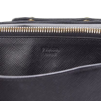 Prada Saffiano Metal Flap Wallet With Strap Black 5 of 8