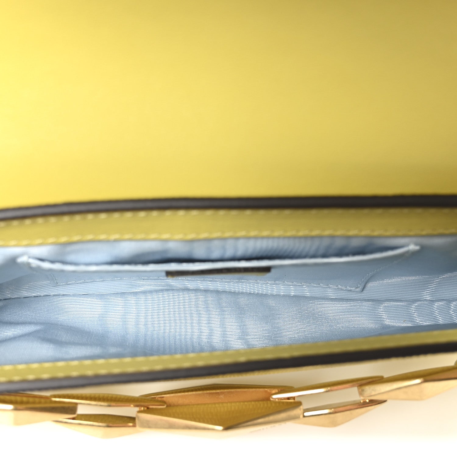 Jimmy Choo Lizard Embossed Diamond Shoulder Bag Yellow 5 of 10