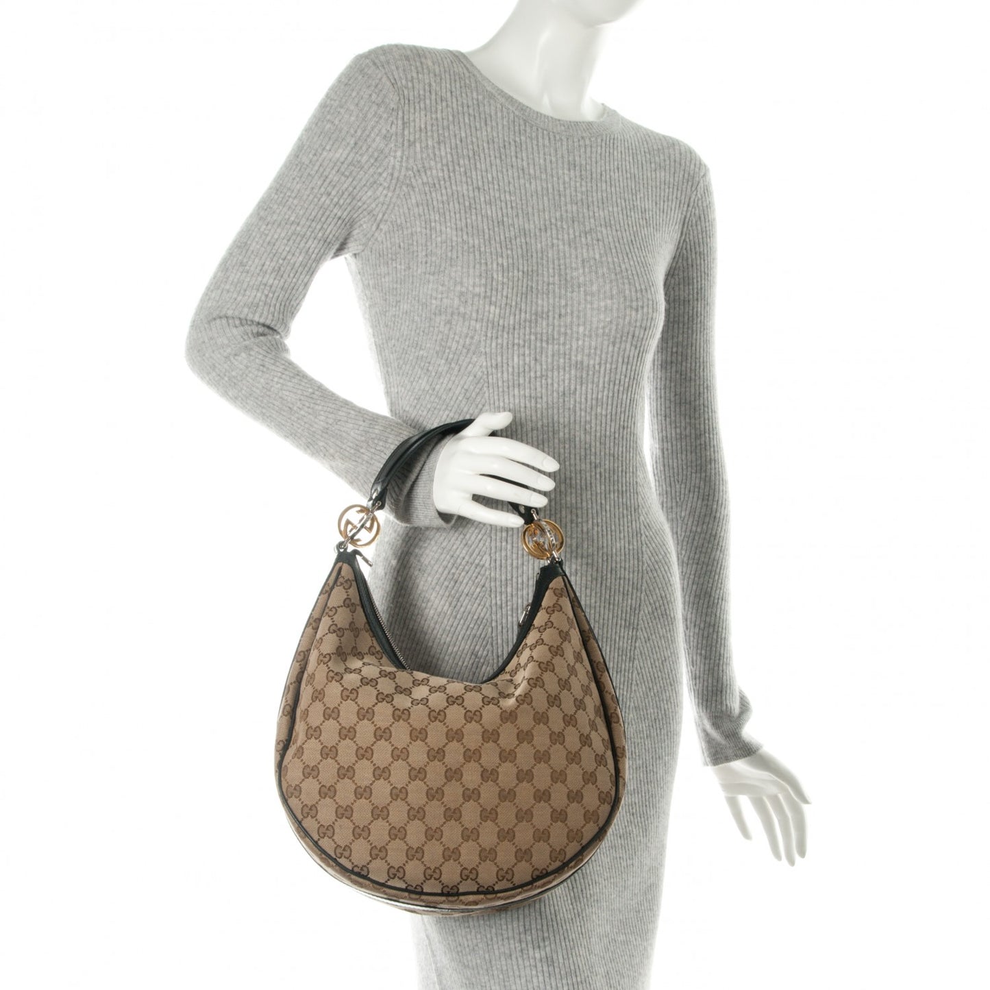 Monogram Medium GG Twins Hobo Black