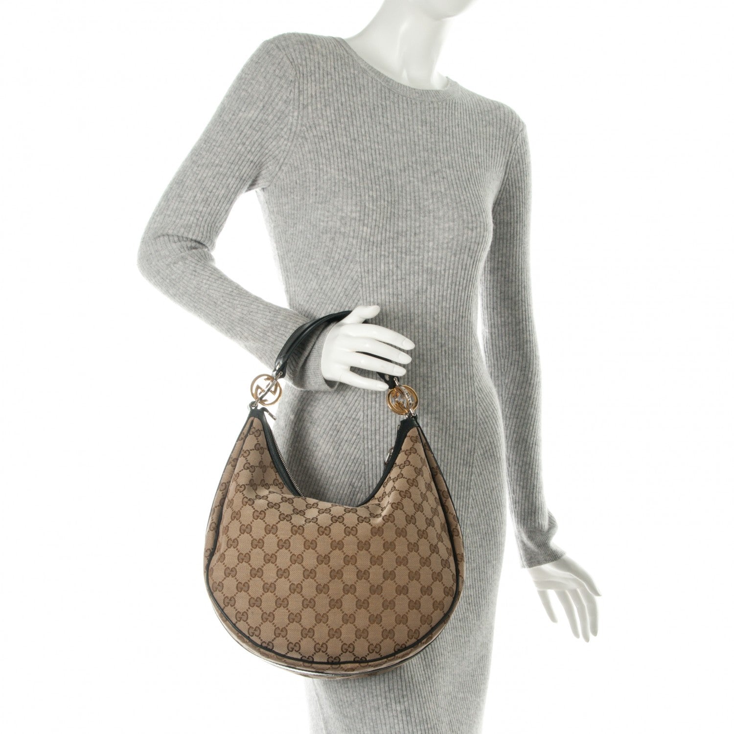 Gucci Monogram Medium GG Twins Hobo Black 2 of 7