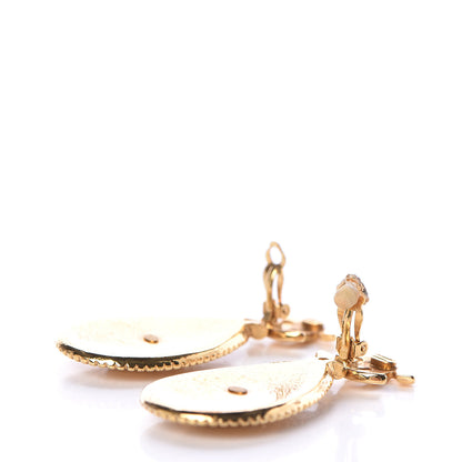 Chanel CC Large Drop Clip On Earrings Gold 3 of 4