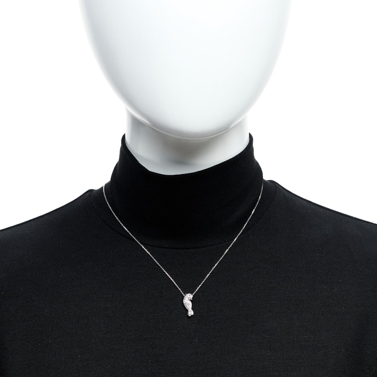 18K White Gold Diamond Tsavorite Black Onyx Panthere De Cartier Pendant Necklace