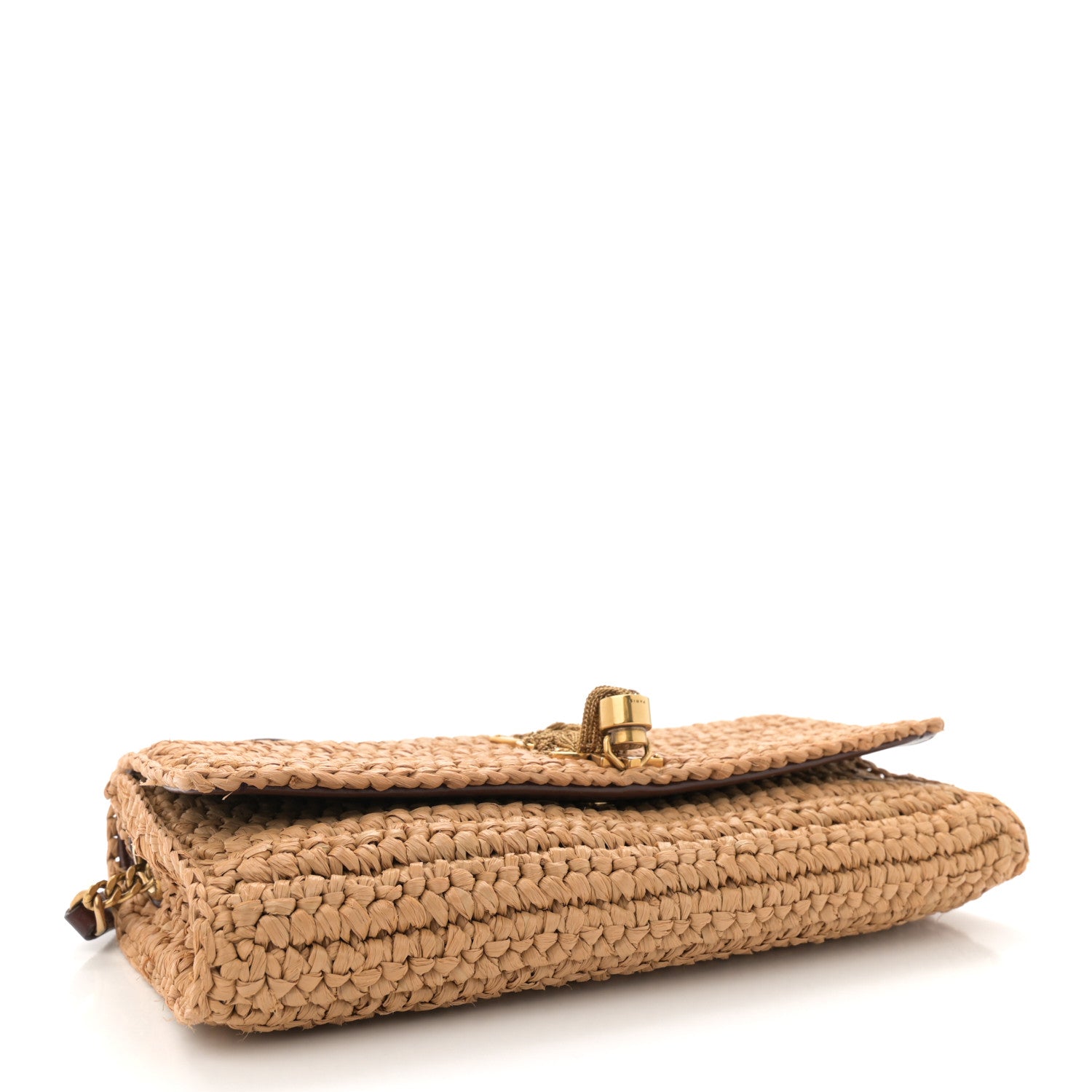 Saint Laurent Raffia Monogram Tassel Kate 99 Dark Nude 4 of 11
