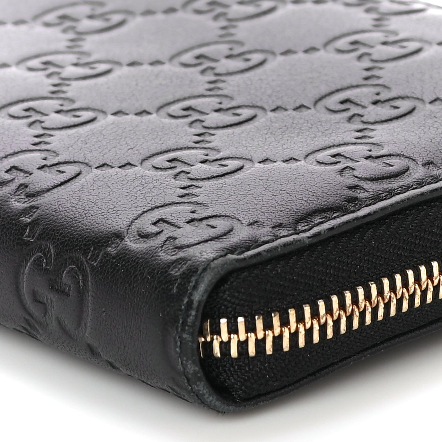 Guccissima Vitello Tender Zip Around Wallet Black