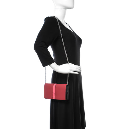 Loewe Pebbled Calfskin Chain Wallet Wild Rose Raspberry 2 of 9