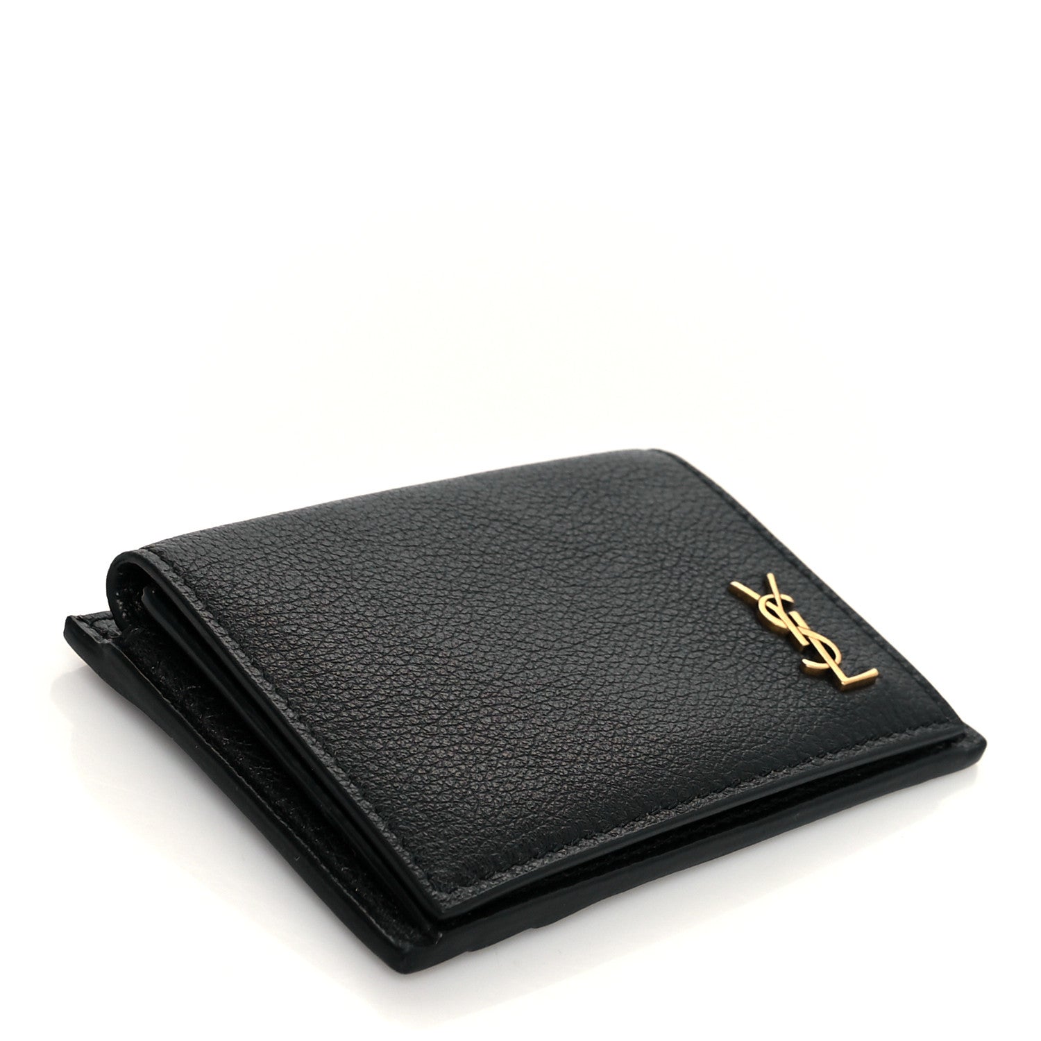 Saint Laurent Calfskin Monogram Coin Pouch Black 4 of 7