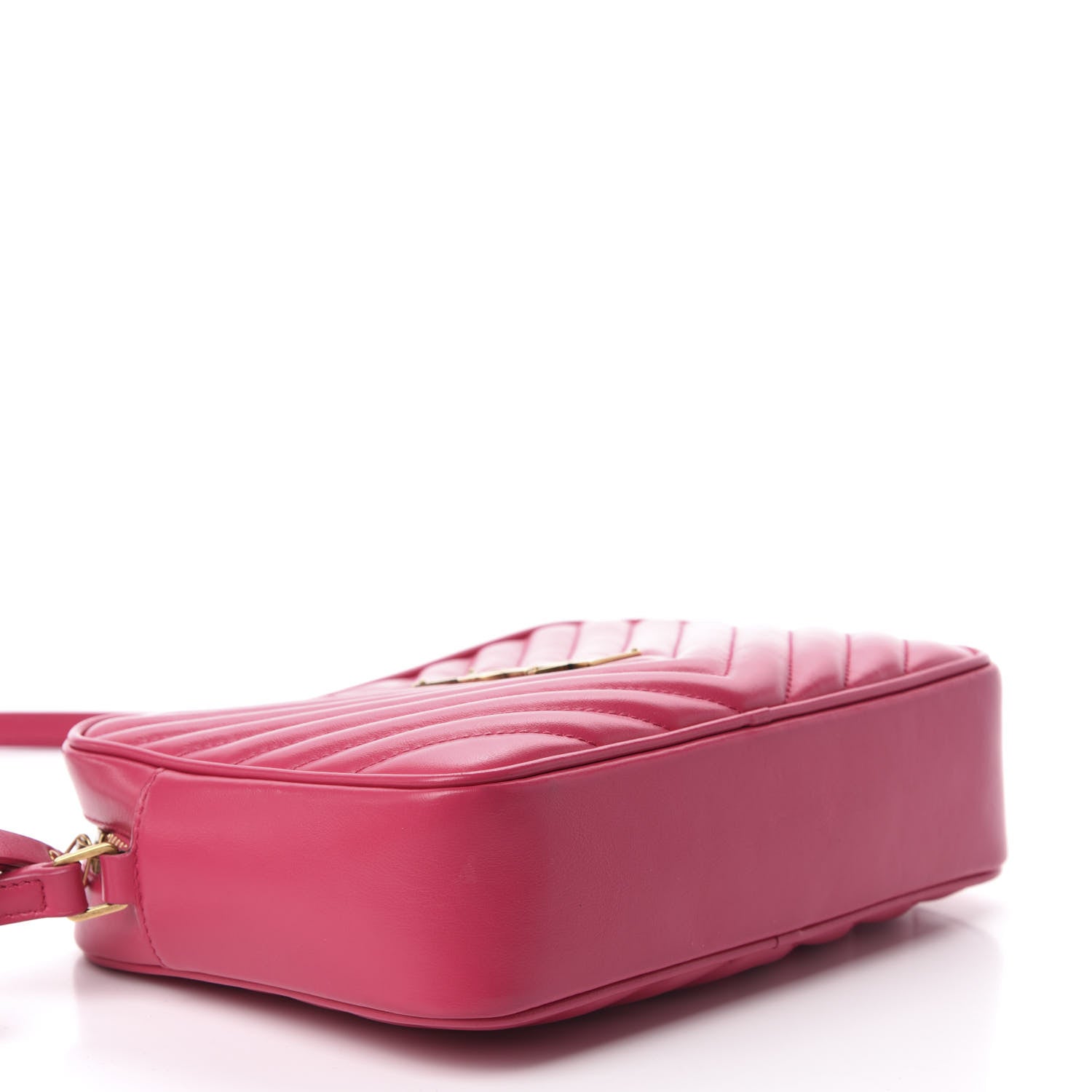 Saint Laurent Calfskin Matelasse Monogram Lou Camera Bag Fuxia 4 of 12