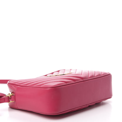 Saint Laurent Calfskin Matelasse Monogram Lou Camera Bag Fuxia 4 of 12
