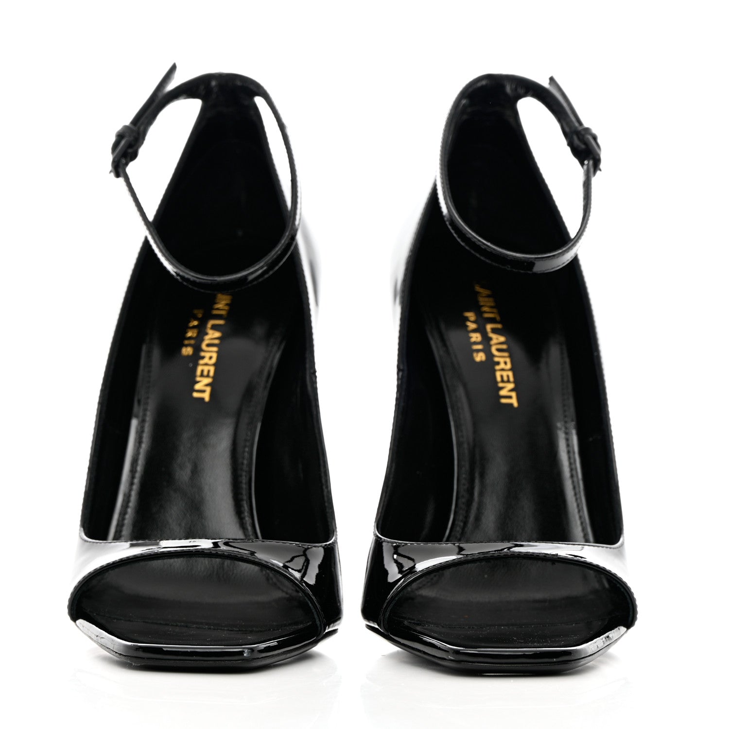 Saint Laurent Patent Calfskin Opyum 110 Sandals 37 Black 2 of 10