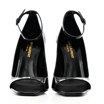 Saint Laurent Patent Calfskin Opyum 110 Sandals 37 Black 2 of 10