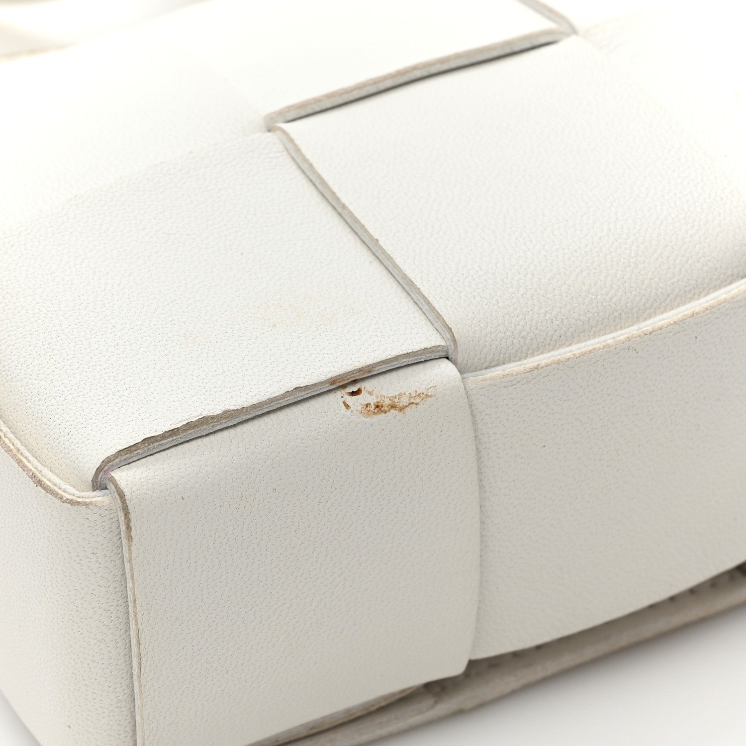 Bottega Veneta Lambskin Maxi Intrecciato Extra Mini Cassette Crossbody Bag White 9 of 9