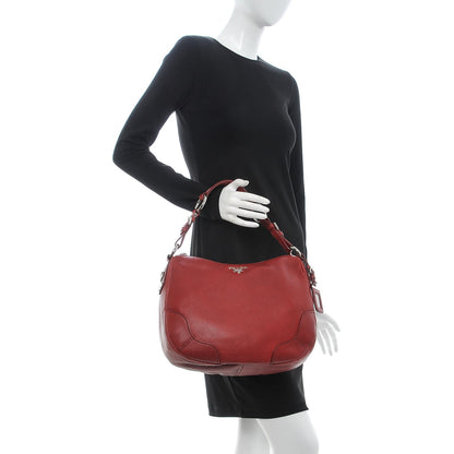 Prada Vitello Daino Sacca Hobo Rubino 2 of 11