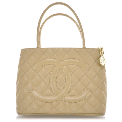 Chanel Caviar Quilted Medallion Tote Beige 1 of 9